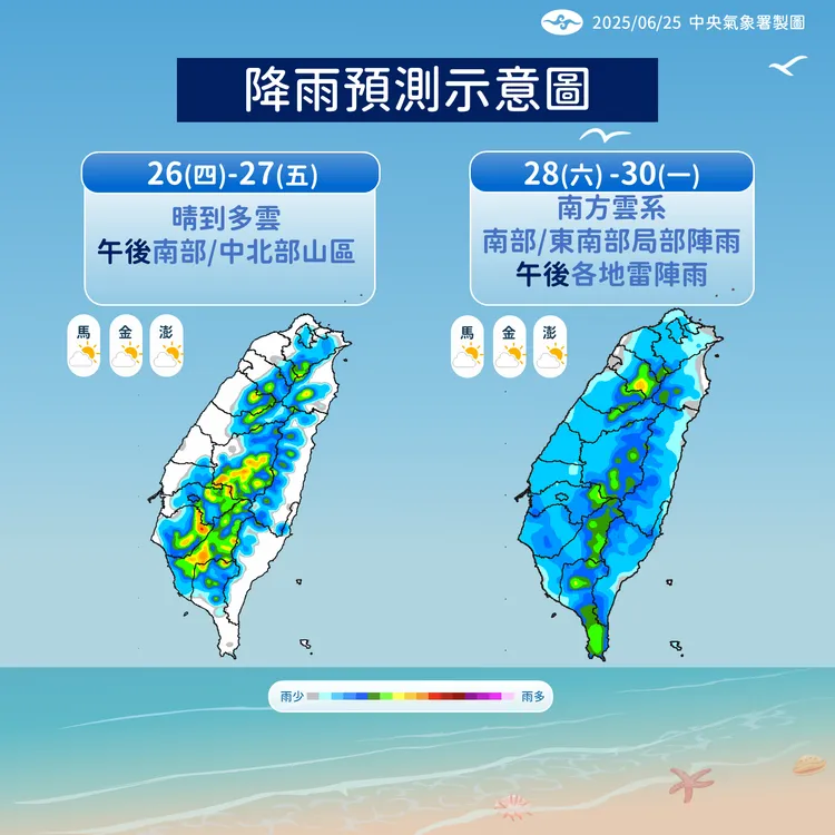 未來降雨趨勢。氣象署提供