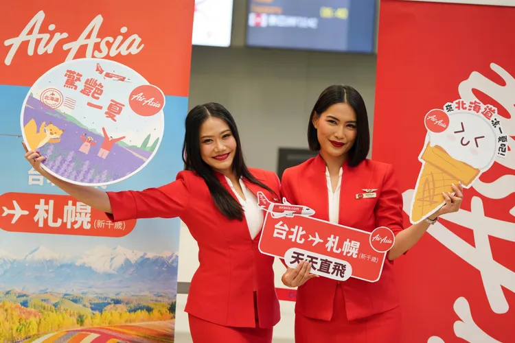 AirAsia正式首航台北-北海道(新千歲)航線。業者提供