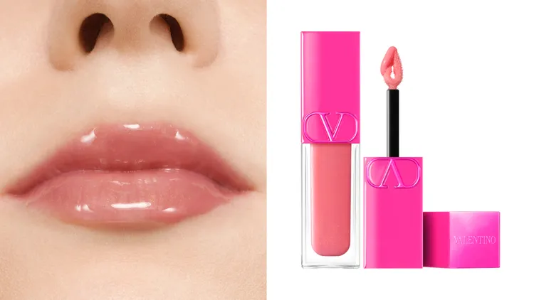Valentino高訂水光潤唇蜜#103R冷萃蜜桃，1450元。品牌提供