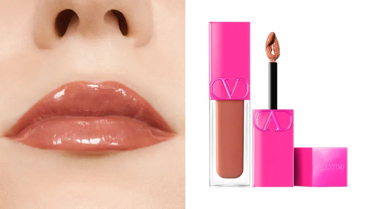 Valentino高訂水光潤唇蜜#122A烏龍奶凍，1450元。品牌提供