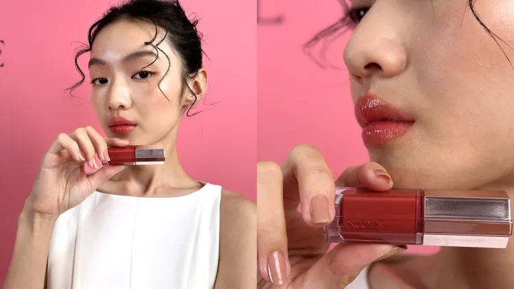 蘭蔻唯我精華果凍唇蜜主打色#27糖漬蜜桃。張家玲攝