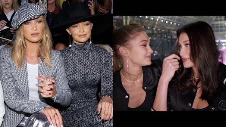 Gigi Hadid（左圖右、右圖左）與妹妹Bella Hadid（左圖左、右圖右）是時尚圈知名姊妹花。翻攝Bella Hadid IG