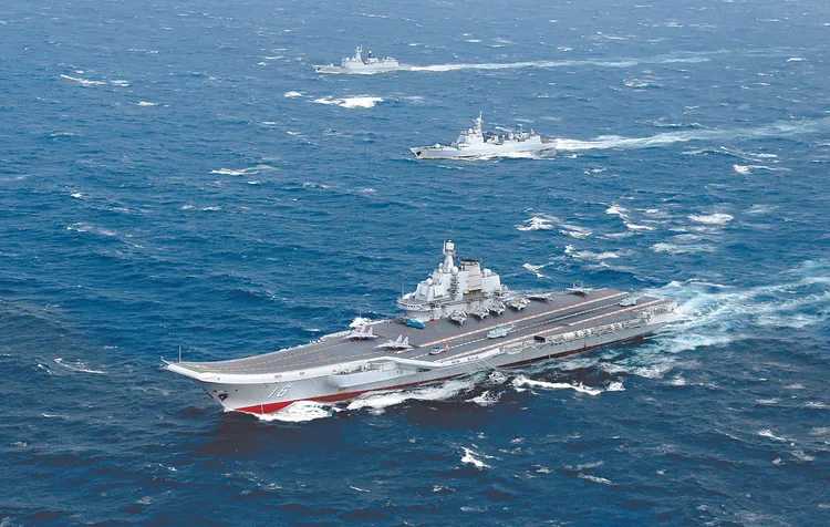 中國航母遼寧號打擊群。翻攝解放軍網