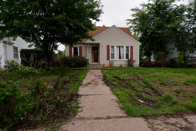 兇嫌分租的廉價房子。美聯社