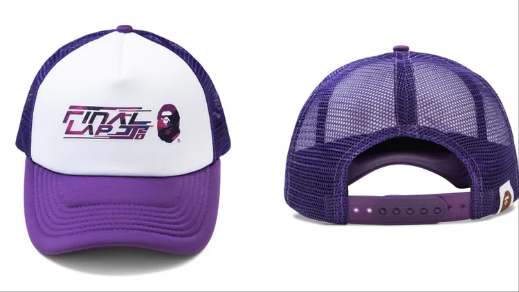 「BAPE x JJ LIN JJ20 FINAL LAP特別系列」TRUCKER CAP棒球帽，2799元。品牌提供