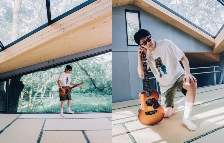 落日飛車主唱兼吉他手國國。品牌提供