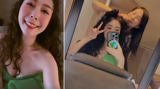 Albee比賀瓏復出快一步!爆乳比V甜笑開工