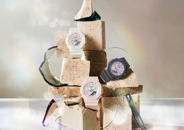 新登場的GMA-P2100PC系列以偏光繽紛表盤設計帶來活力感。品牌提供