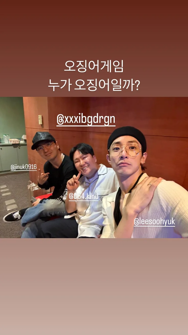 李陣郁（左）、李洙赫在小巨蛋包廂合照。翻攝064.land IG