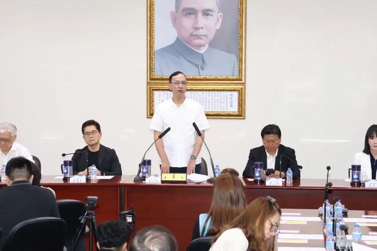 國民黨主席朱立倫主持中常會。莊宗達攝