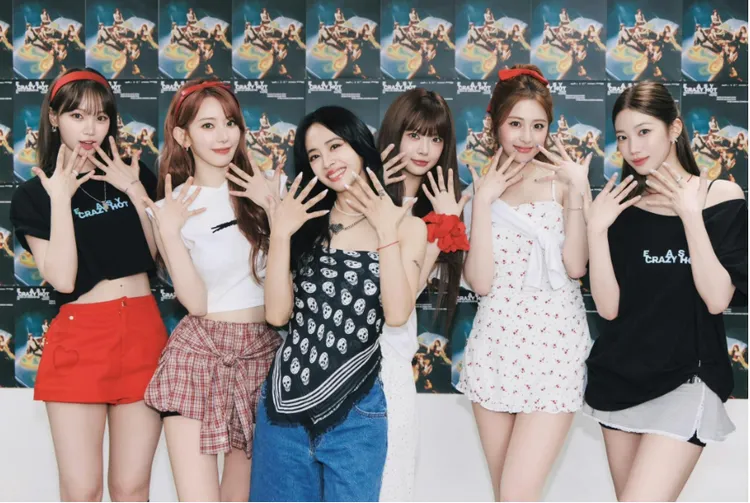 Jolin與韓國人氣女團LE SSERAFIM一起合體跳《DIY》，畫面一釋出便引發熱烈討論。翻攝韓國女團LE SSERAFIM微博