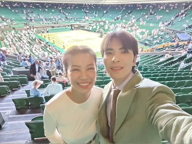 蕭敬騰（右）和Summer在倫敦度過愉快時光。翻攝蕭敬騰IG