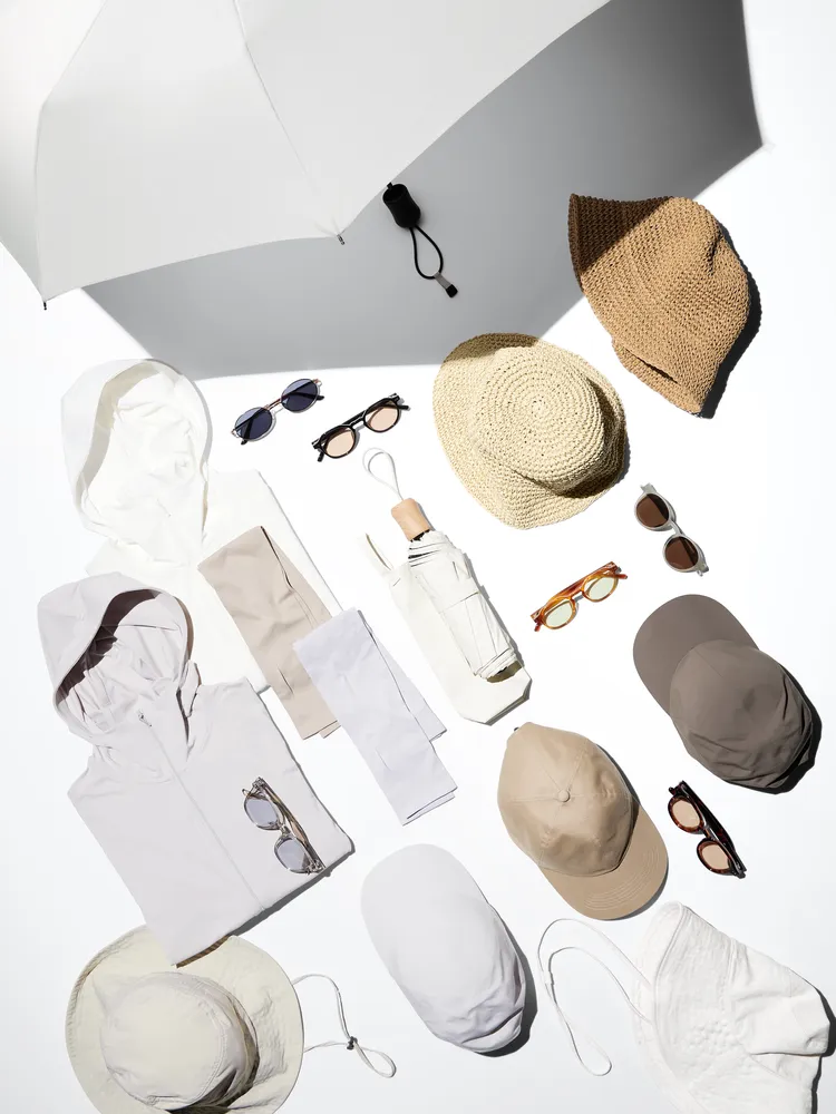 UNIQLO推出抗UV摺疊傘、寬沿帽、袖套等齊全配件。品牌提供