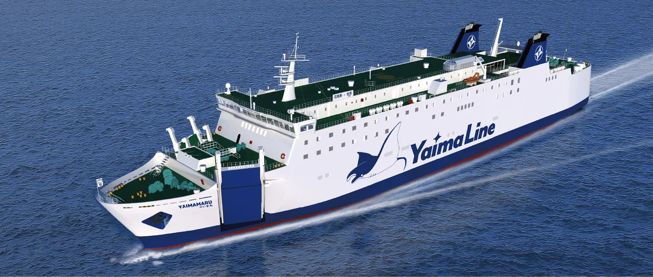 「基隆-石垣岛」定期渡轮航线,将以「YAIMA丸号」往返。翻摄自Yaima Line官网