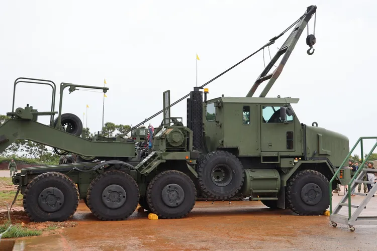 陸軍M1070A1重型曳引車10日首度公開現身。李俊毅攝