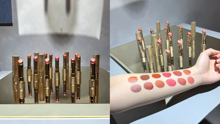 RMK絲絨光彩口紅，各1450元（蕊芯1100元、口紅殼350元）。張家玲攝