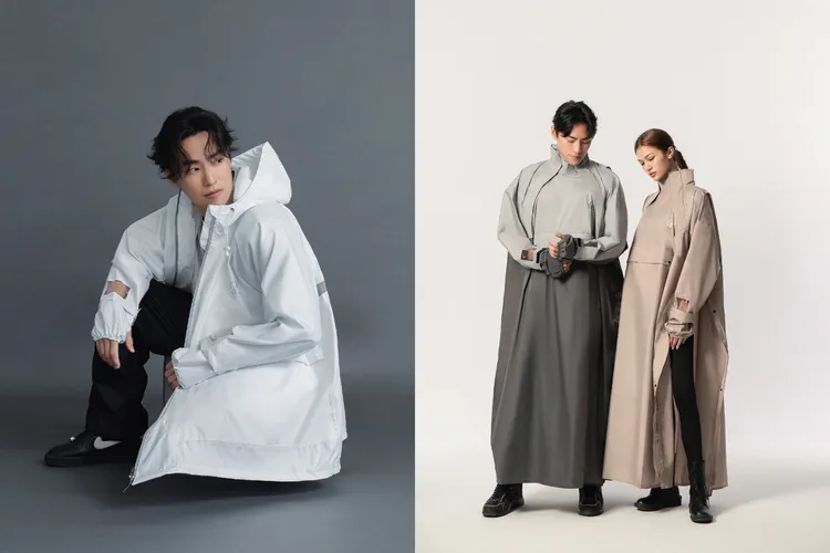 繼一件式雨衣（右）大受好評後，CHECK 2 CHECK全新推出兩件式設計（左）。品牌提供
