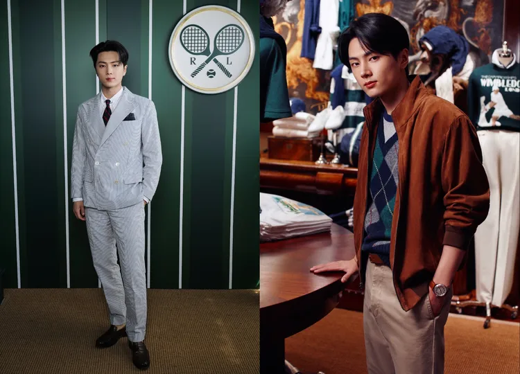 ENHYPEN成員Jay則換上條紋雙排扣西裝以及駝色夾克。品牌提供