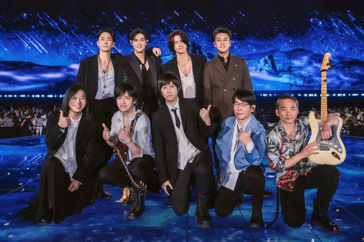 傳奇男團F4在五月天演唱會上世紀合體。品牌提供