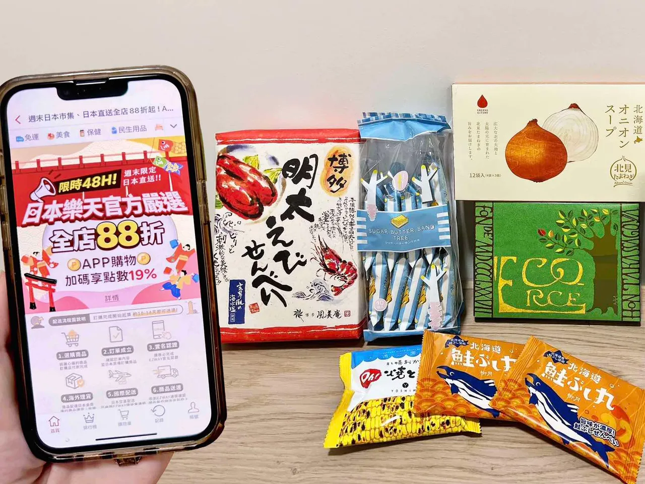 乐天市场周末限定,日本直送88折,再赚19%回馈。业者提供