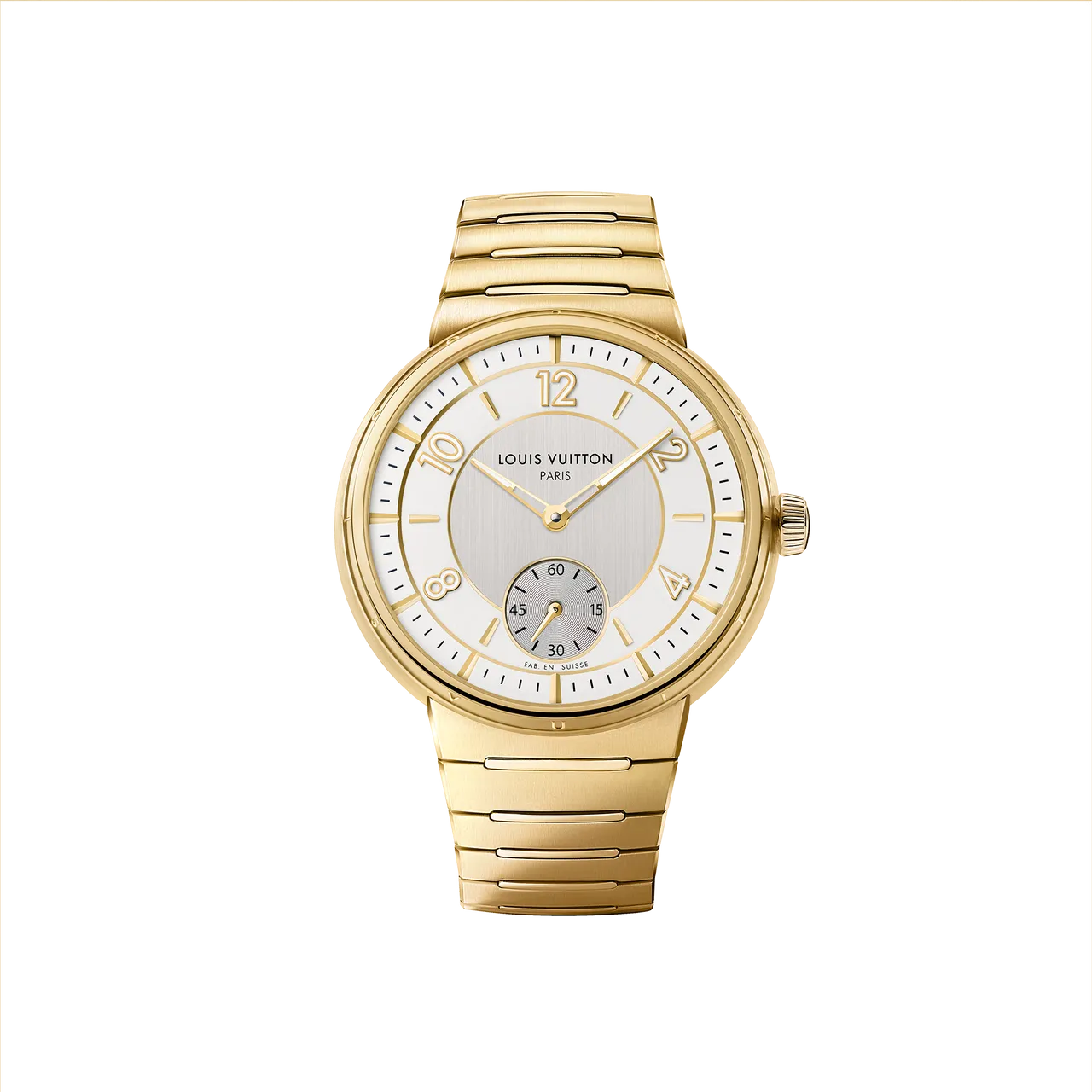 LV Tambour腕表,自动机芯、40mm及黄K金,196万元。品牌提供