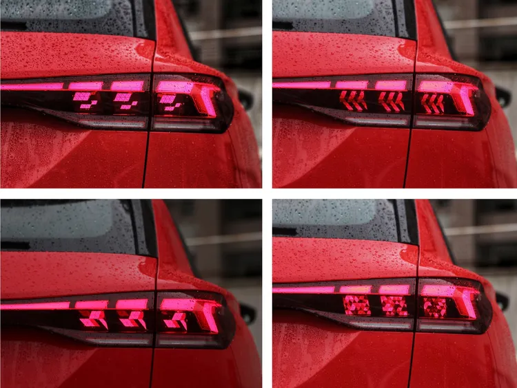 車尾標配的OLED尾燈同樣也有8種圖案變換，精緻立體的燈形呈現出濃厚科技感。林浩昇攝