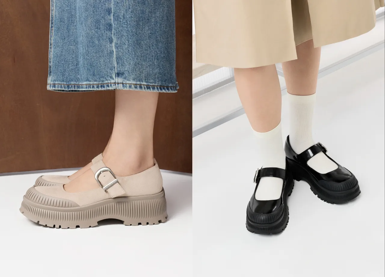 CHARLES & KEITH Darra厚底玛莉珍鞋,各2390元。品牌提供