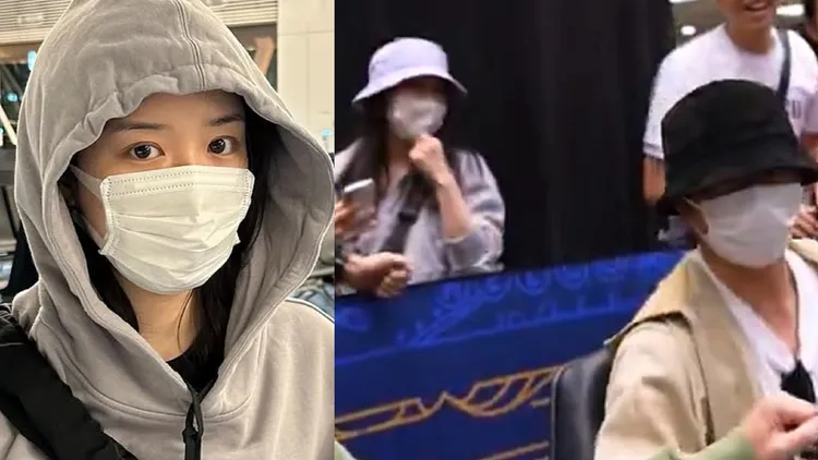 左圖為永野芽郁戴口罩模樣，右圖漁夫帽女子被網友懷疑是永野芽郁。翻攝naganomei_staff IG、DMM POKER X