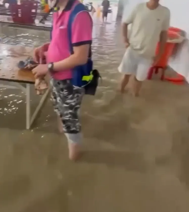 台積電嘉義AP7廠淹水。cheng.___27授權提供