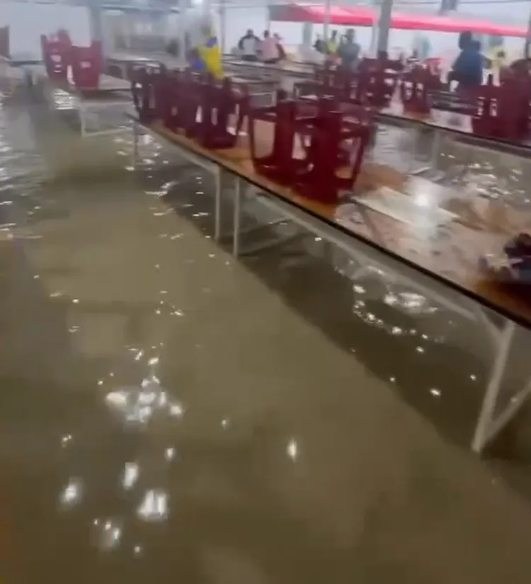 台積電嘉義AP7廠淹水。cheng.___27授權提供