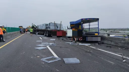 台84線學甲段3車撞一團釀2傷 僅開放內線車道通行 用路人可提前改道