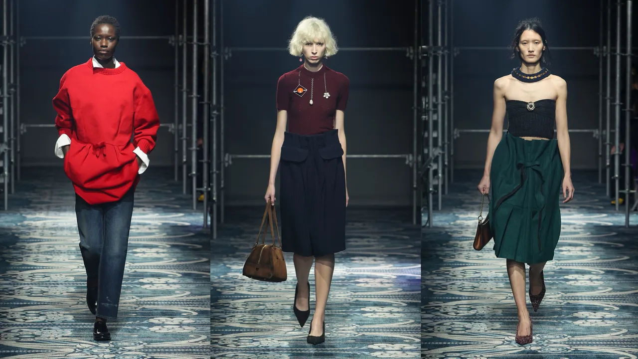 PRADA 2025秋冬女装。品牌提供