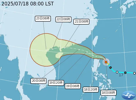 今年第6號颱風薇帕於今晨2時生成，路徑有略向北調整趨勢，氣象署於今11:30發布海上警報。
