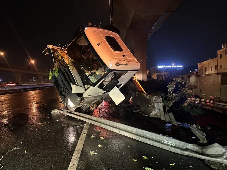 車禍現場。國道警方提供