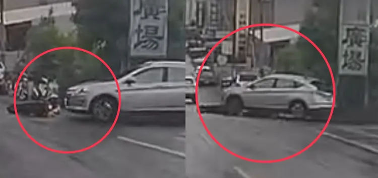 路過駕駛行車紀錄器拍下畫面，相當驚悚。取自《Threads》