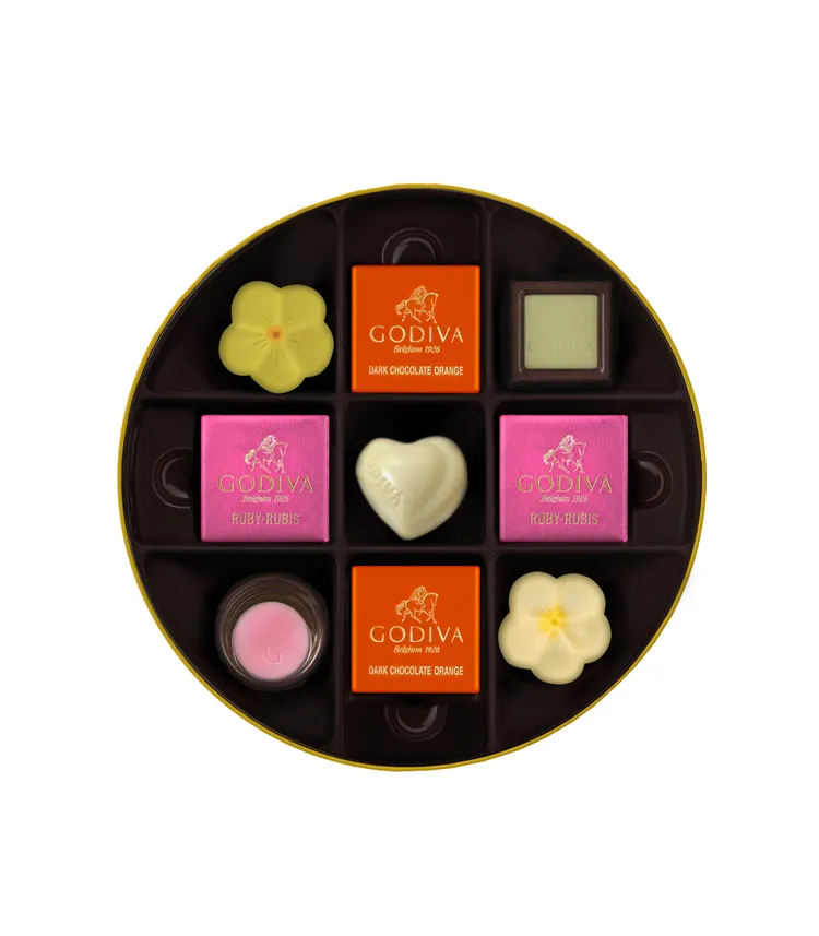 夏之戀綜合巧克力圓形禮盒9顆裝。業者提供