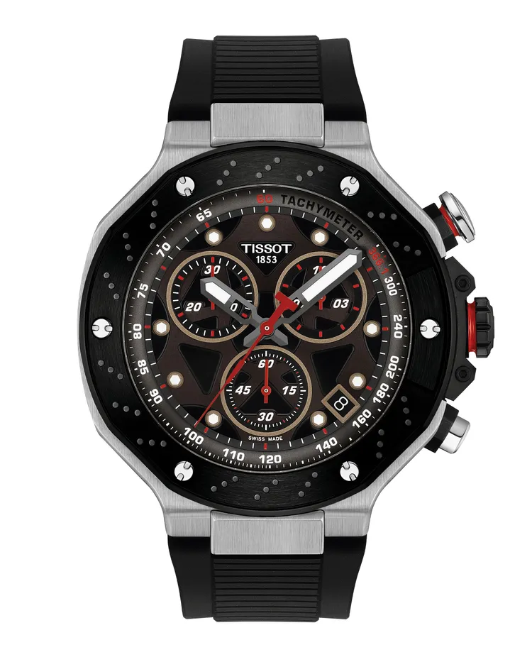 TISSOT MotoGP鏤空石英計時腕錶限量版，2萬800元。品牌提供