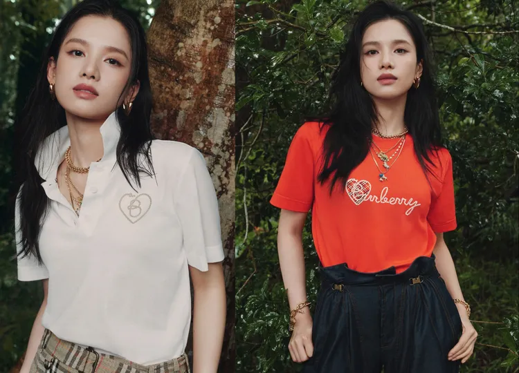 張婧儀的上衣同樣將品牌標誌性字母「B」以繩結元素呈現。品牌提供