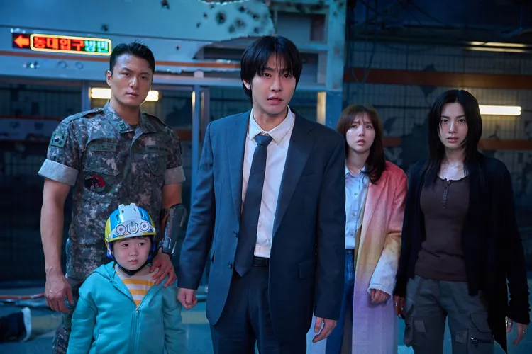 安孝燮（中）片中與申承浩（左起）、蔡秀彬、Nana並肩作戰打怪。采昌國際提供