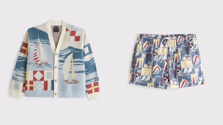 Nautical膠囊系列開襟衫3690元、休閒泳褲1990元。品牌提供 