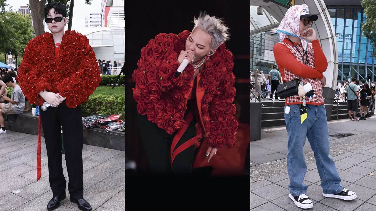 直擊｜GD攻蛋超多分身！「南山權志龍」神還原玫瑰裝對尬機場時尚, image size:1280x720