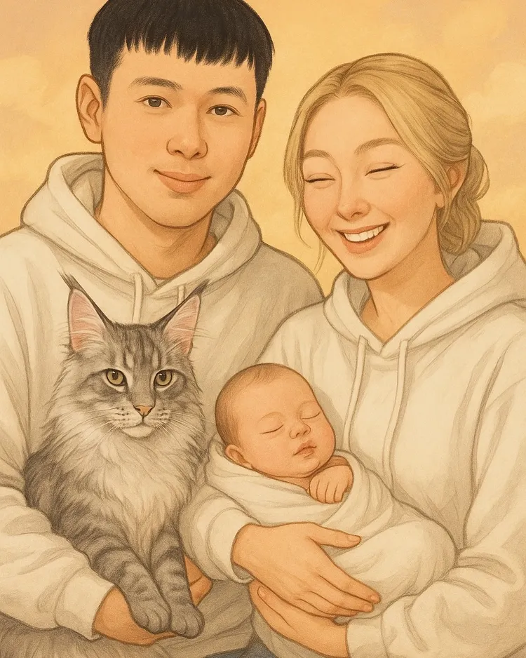 劉雨柔一家四口全家福。翻攝劉雨柔FB