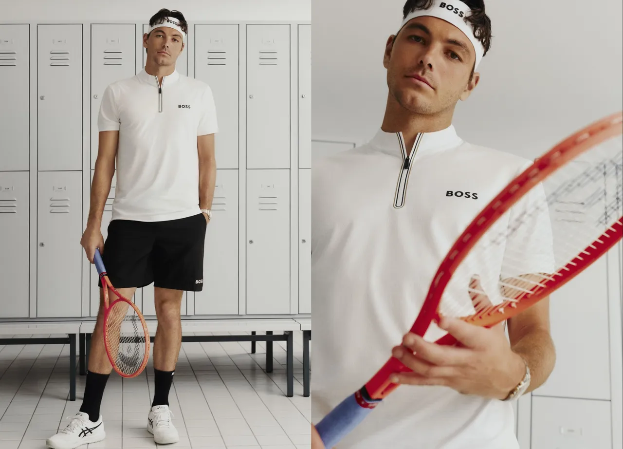 美国网球名将Taylor Fritz演绎BOSS Tennis系列。品牌提供