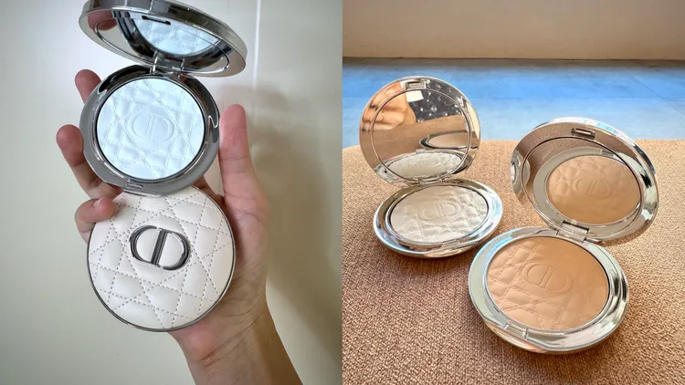 Dior超完美柔霧蜜粉餅（右圖）、柔光蜜粉餅（左圖），各2200元。張家玲攝