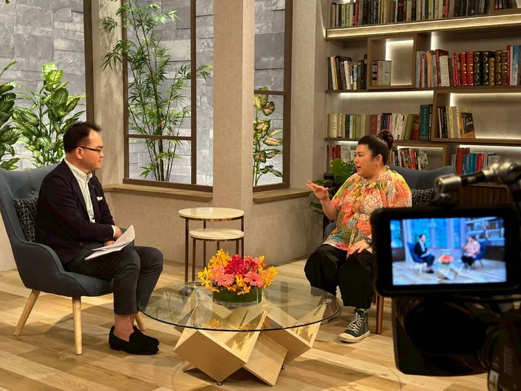 林美秀談雙親。三立提供