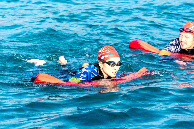 李紫嫣和范逸臣主演《突破：三千米的泳氣》。桃園電影節提供