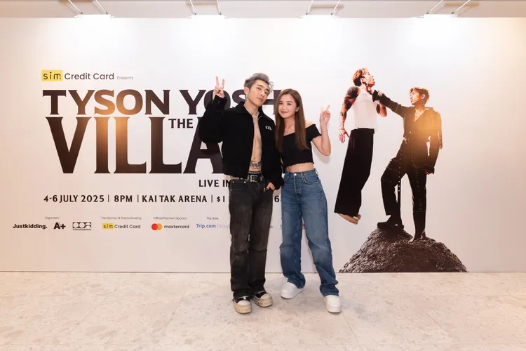 蔡卓妍與Tyson Yoshi仔演唱會後台合照。想不到音樂工作室提供