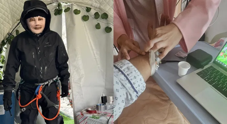 眭澔平挑戰攀登聖母峰，卻因高山症導致腦水腫。翻攝眭澔平臉書
