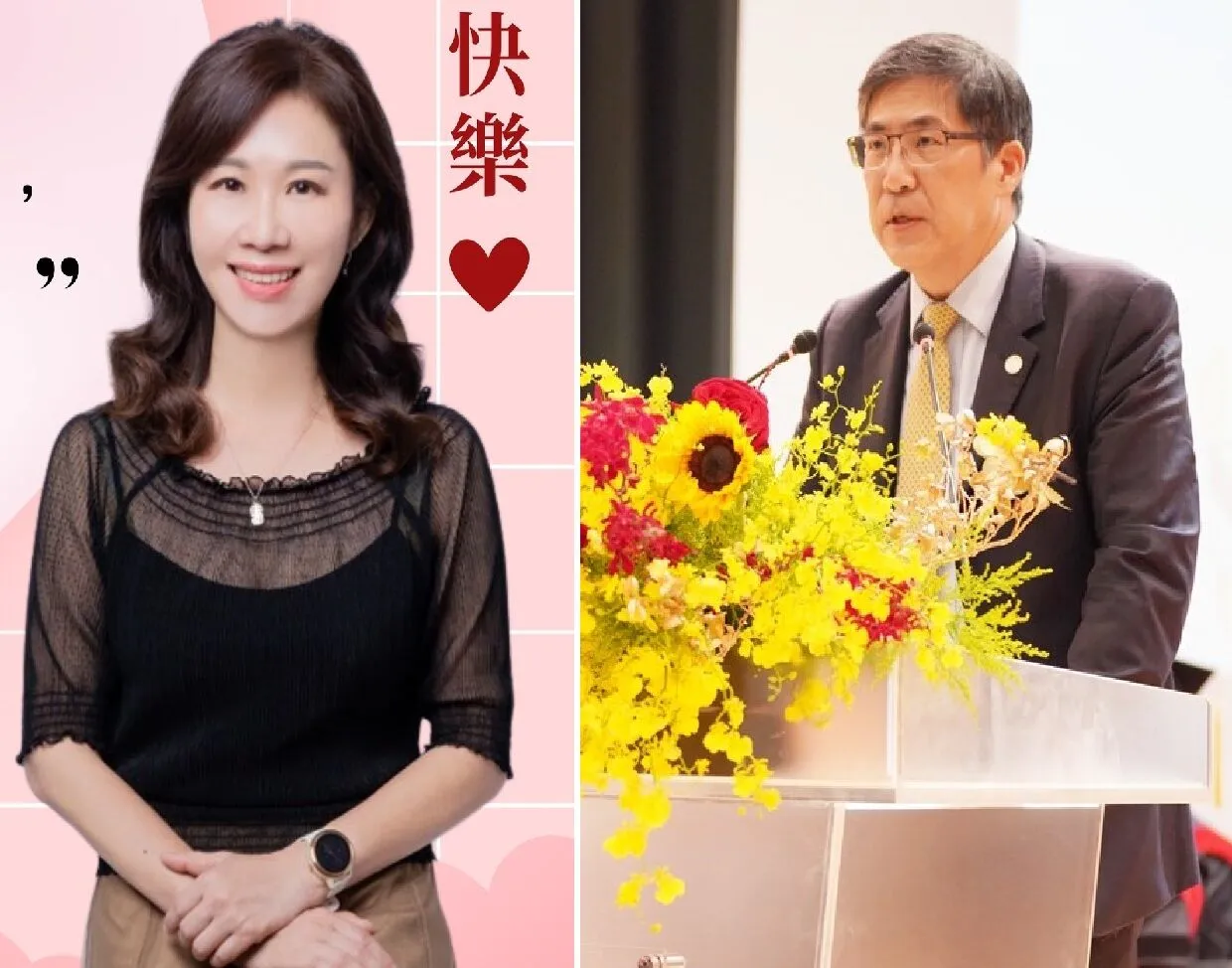 高醫董座陳建志與小港醫院副院長馮明珠傳出多年高調同居不倫,已是醫界公開的秘密。翻攝自小港醫院、高雄醫學大學臉書