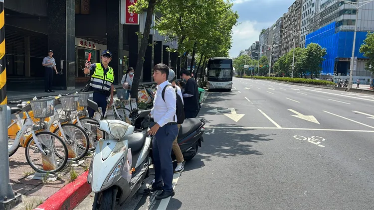 北部「城鎮韌性演習」警方協助人車管制。莊宗達攝